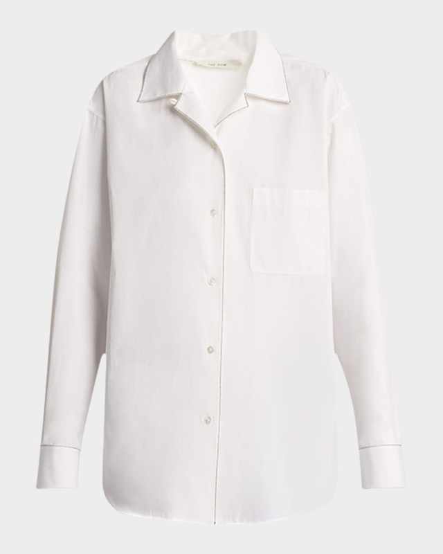 Ashlin Topstitched Button-Down Shirt